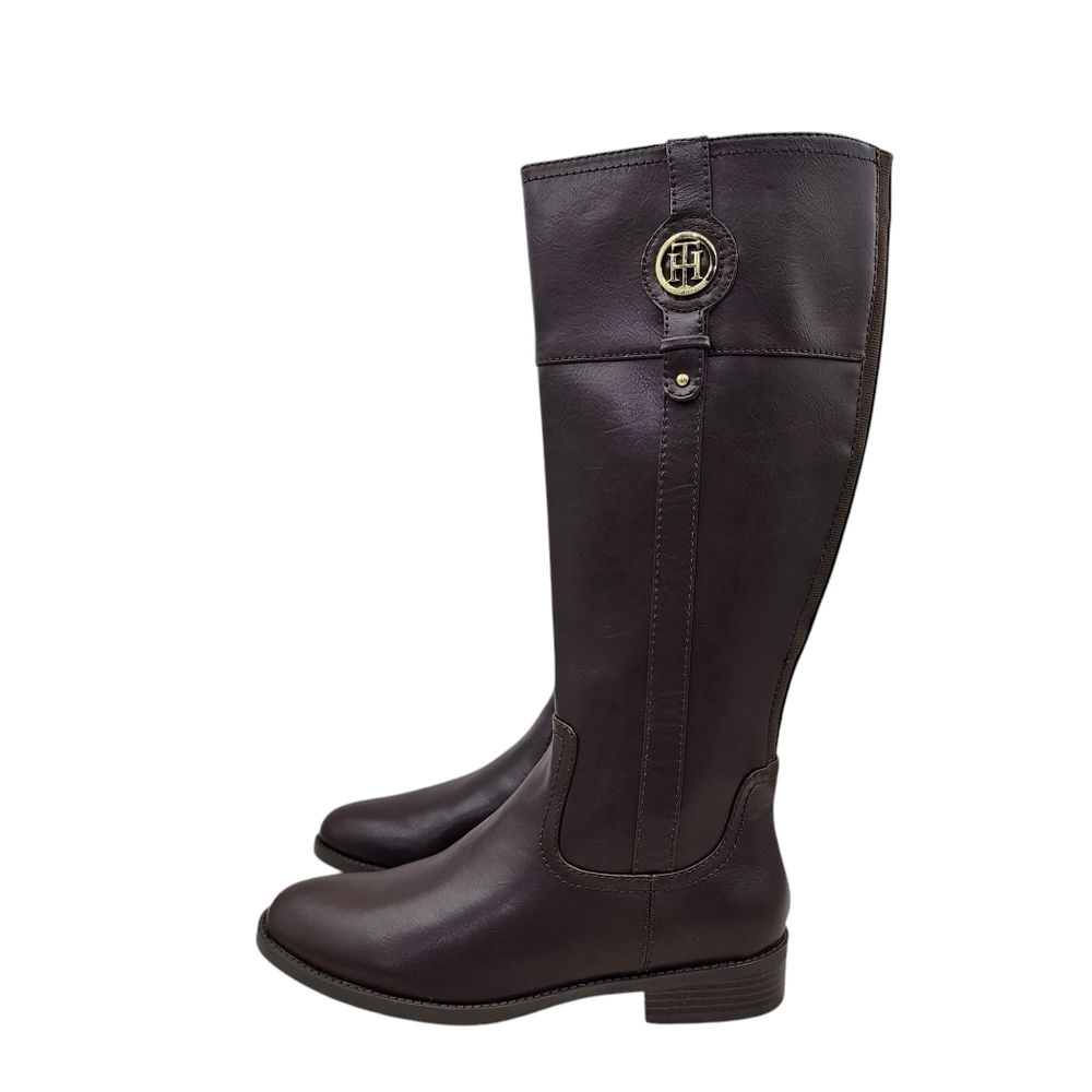 Tommy Hilfiger Women's Imina Faux Leather Knee-High Riding Boots - 10 - Picture 1 of 8